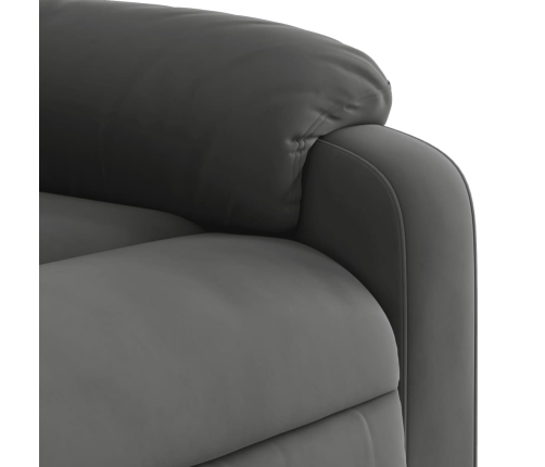 Sillón reclinable masaje elevable tela microfibra gris oscuro