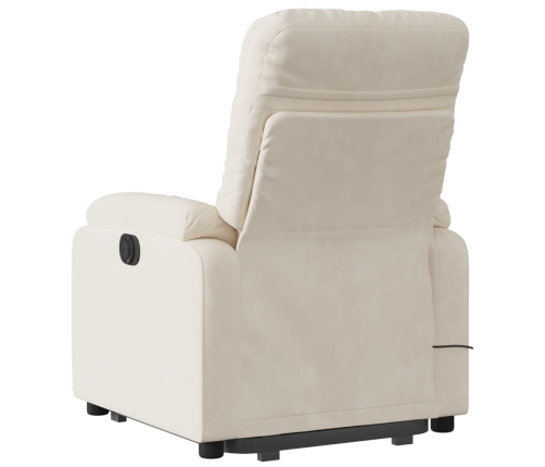 Sillón reclinable de masaje elevable tela de microfibra beige