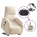 Sillón reclinable de masaje elevable tela de microfibra beige