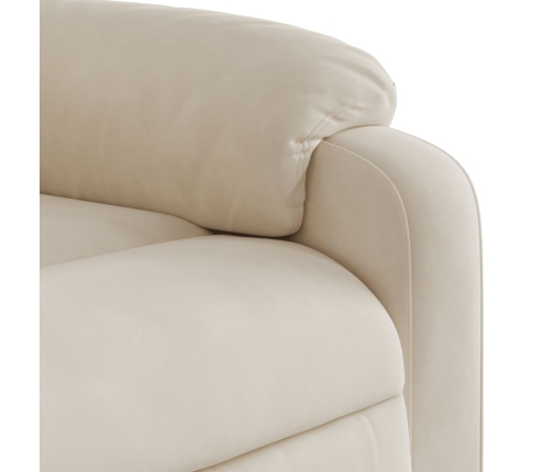 Sillón reclinable de masaje elevable tela de microfibra beige