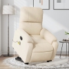 Sillón reclinable de masaje elevable tela de microfibra beige