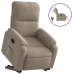 Sillón eléctrico reclinable elevable tela microfibra gris taupe