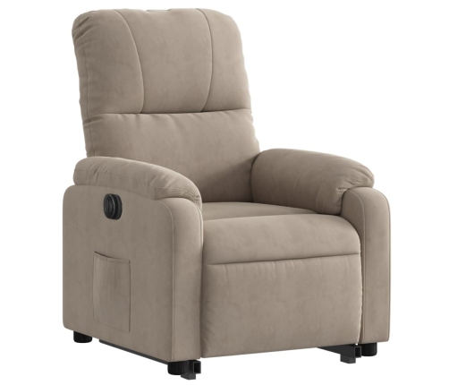 Sillón eléctrico reclinable elevable tela microfibra gris taupe