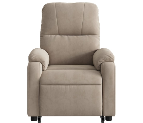 Sillón eléctrico reclinable elevable tela microfibra gris taupe