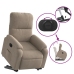 Sillón eléctrico reclinable elevable tela microfibra gris taupe