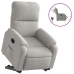 Sillón eléctrico reclinable elevable tela microfibra gris claro