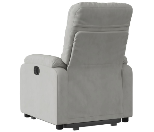 Sillón eléctrico reclinable elevable tela microfibra gris claro