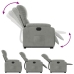 Sillón eléctrico reclinable elevable tela microfibra gris claro