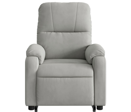 Sillón eléctrico reclinable elevable tela microfibra gris claro