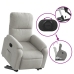 Sillón eléctrico reclinable elevable tela microfibra gris claro