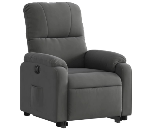 Sillón eléctrico reclinable elevable tela microfibra gris