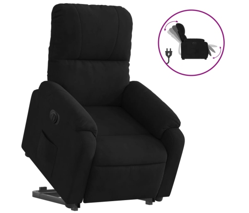 Sillón eléctrico reclinable elevable tela microfibra negro