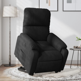 Sillón eléctrico reclinable elevable tela microfibra negro