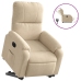 Sillón eléctrico reclinable elevable tela microfibra crema