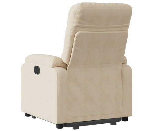 Sillón eléctrico reclinable elevable tela microfibra crema