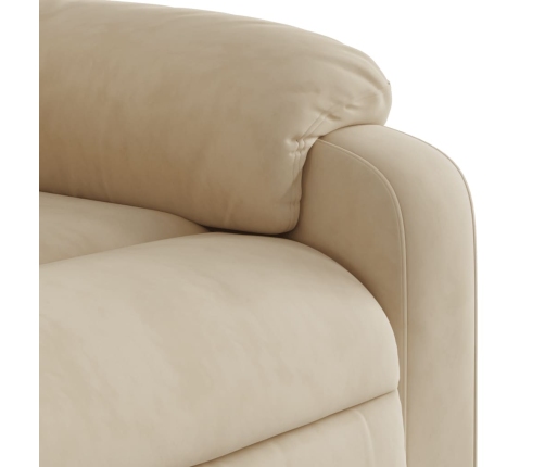 Sillón eléctrico reclinable elevable tela microfibra crema