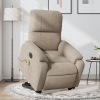 Sillón masaje eléctrico reclinable elevable tela gris taupe