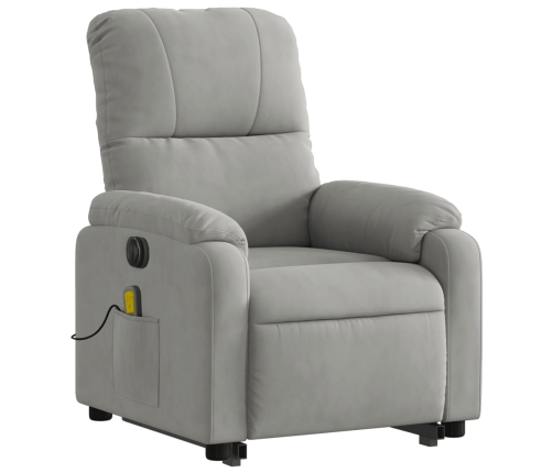 Sillón masaje eléctrico reclinable elevable tela gris claro