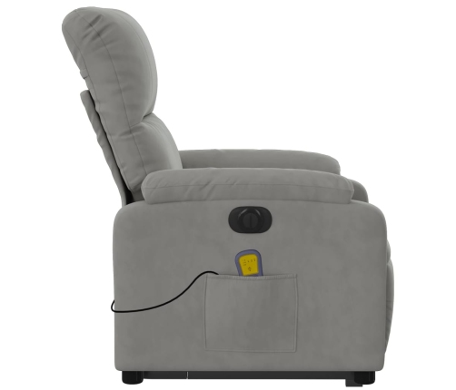 Sillón masaje eléctrico reclinable elevable tela gris claro