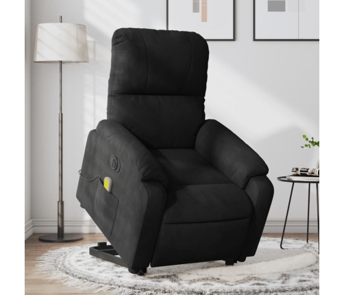 Sillón masaje eléctrico reclinable elevable tela negro