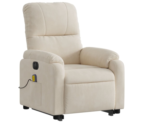 Sillón masaje eléctrico reclinable elevable tela beige