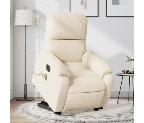 Sillón masaje eléctrico reclinable elevable tela beige