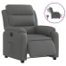 Sillón reclinable eléctrico de tela gris oscuro