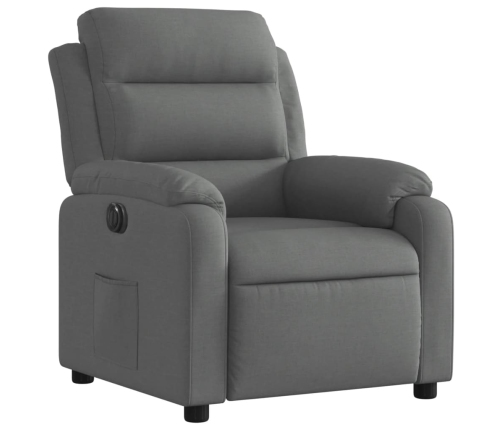 Sillón reclinable eléctrico de tela gris oscuro