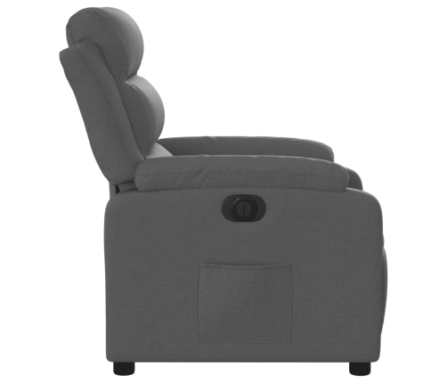 Sillón reclinable eléctrico de tela gris oscuro