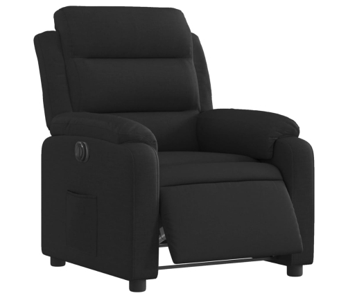 Sillón reclinable eléctrico de tela negro