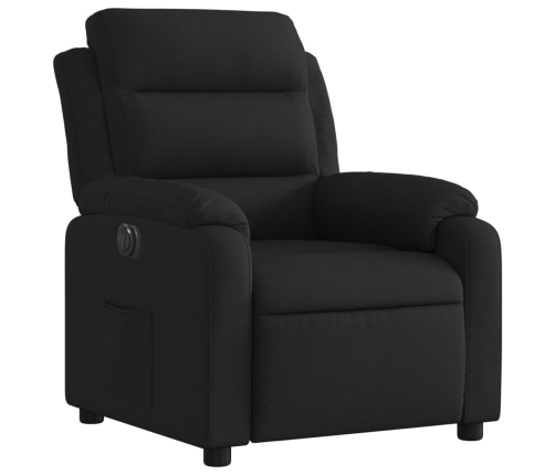 Sillón reclinable eléctrico de tela negro