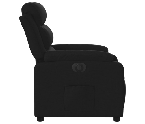 Sillón reclinable eléctrico de tela negro