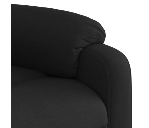 Sillón reclinable eléctrico de tela negro