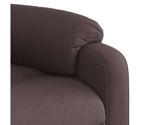 Sillón reclinable eléctrico tela marrón oscuro