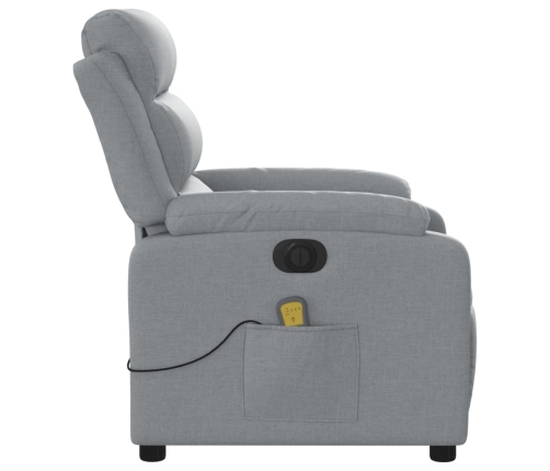 Sillón reclinable de masaje eléctrico tela gris claro