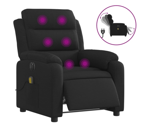 Sillón reclinable de masaje eléctrico tela negro