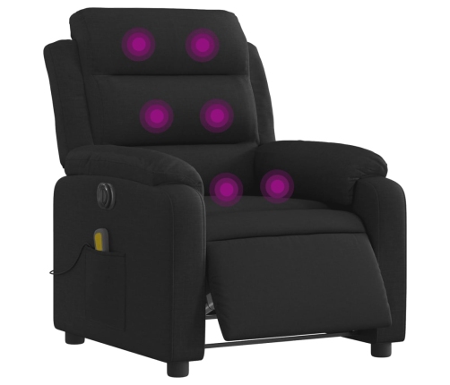 Sillón reclinable de masaje eléctrico tela negro