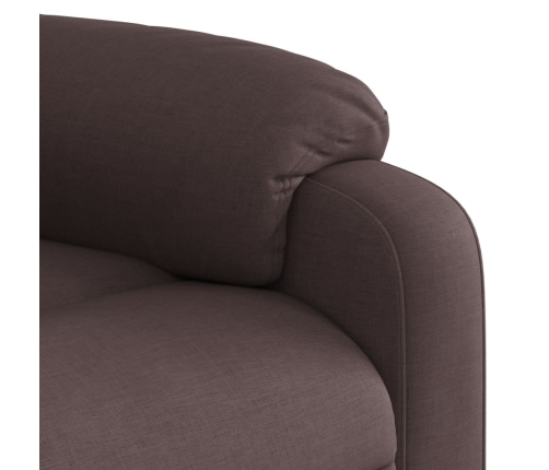 Sillón reclinable de masaje eléctrico tela marrón oscuro