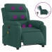 Sillón reclinable de masaje eléctrico tela verde oscuro