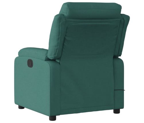 Sillón reclinable de masaje eléctrico tela verde oscuro