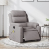 Sillón reclinable de masaje eléctrico tela gris taupe