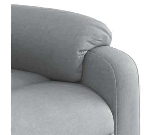 Sillón reclinable elevable de tela gris claro