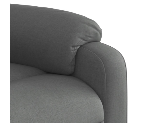 Sillón reclinable elevable de tela gris oscuro