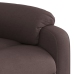 Sillón reclinable elevable tela marrón oscuro