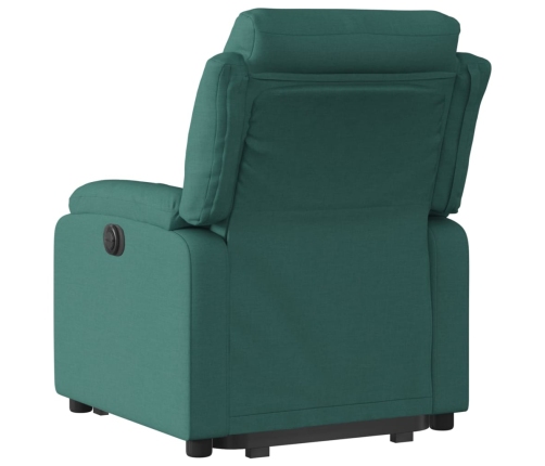 Sillón reclinable elevable tela verde oscuro