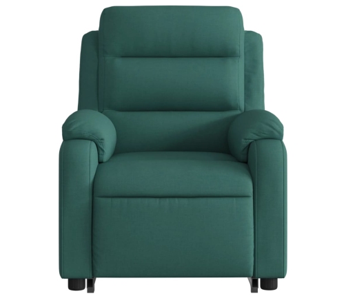 Sillón reclinable elevable tela verde oscuro