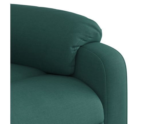 Sillón reclinable elevable tela verde oscuro