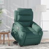 Sillón reclinable elevable tela verde oscuro