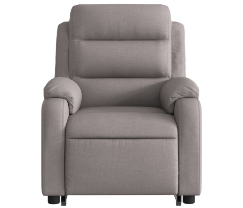 Sillón reclinable elevable tela gris taupe