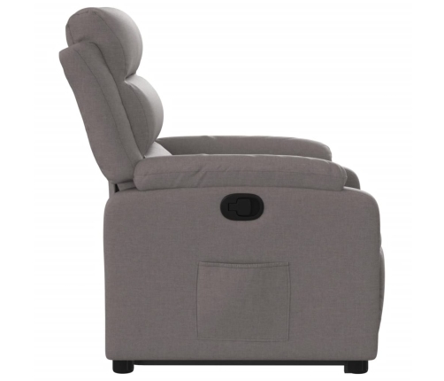 Sillón reclinable elevable tela gris taupe